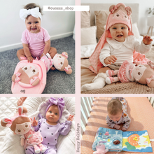 Load image into Gallery viewer, Personalized Doll, Backpack, Blanket and Cloth Book Bundle for 0-4 Years Old