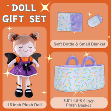 Load image into Gallery viewer, Personalized Halloween Girl Doll + Cloth Basket Gift Set