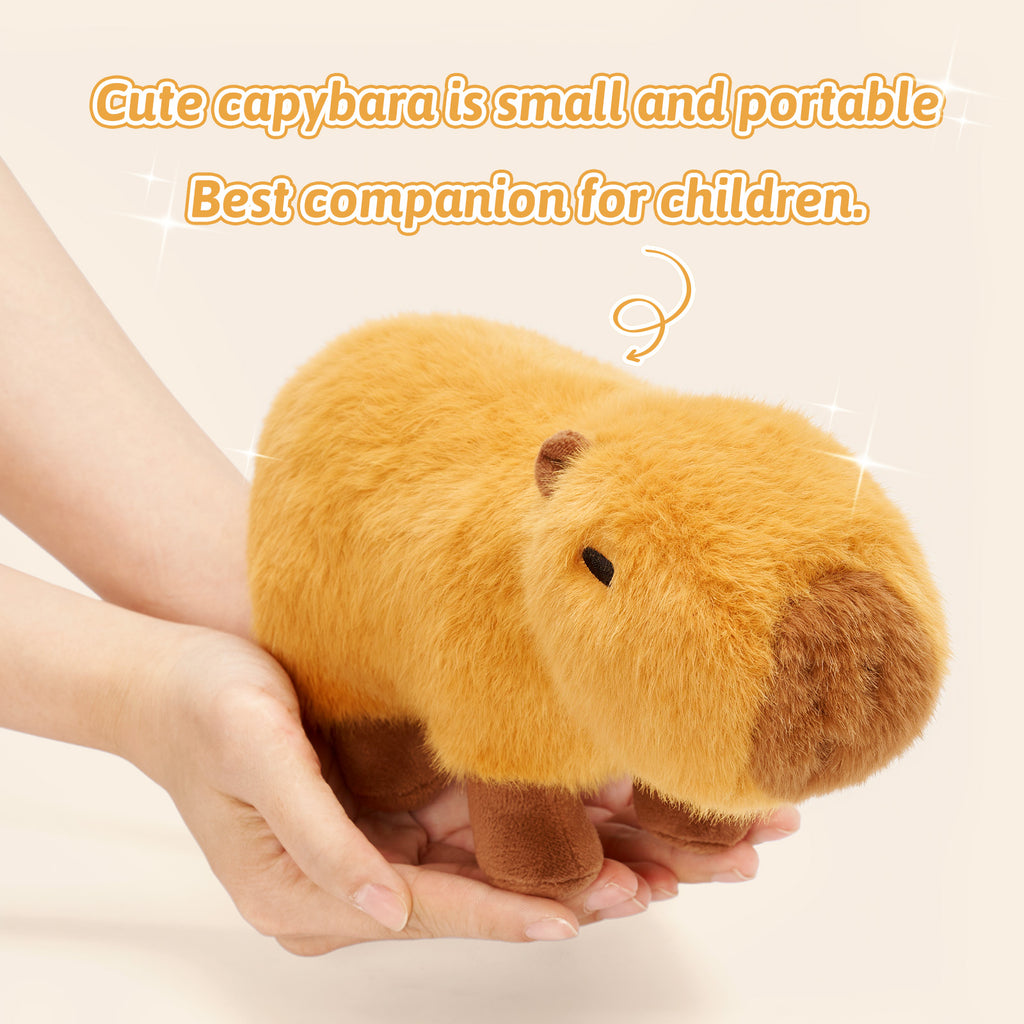 Soft Fur Capybara Plush Stuffed Animal Toy 8.5 Inch