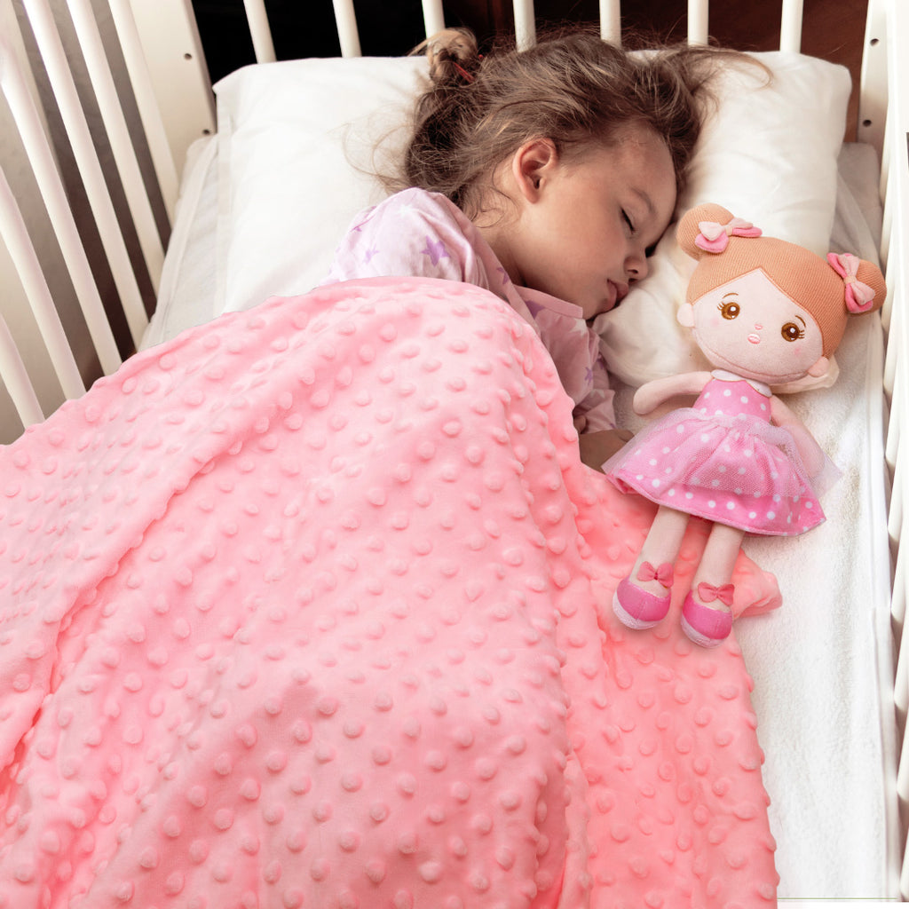 Personalized Doll and 35 Inch Soft Baby Blanket Combo