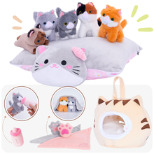 Load image into Gallery viewer, Personalized Cute Plush Cat House Toy Set with 5 Kittens