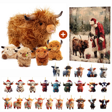 Load image into Gallery viewer, Scottish Highland Cow Cattle Stuffed Animal with 4 Babies Inside