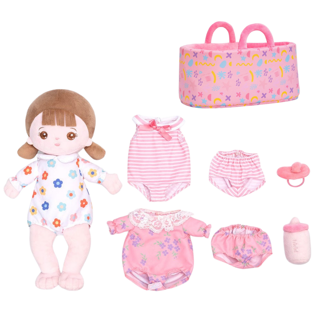 Personalized Dress-up Plush Baby Girl Doll Gift Set