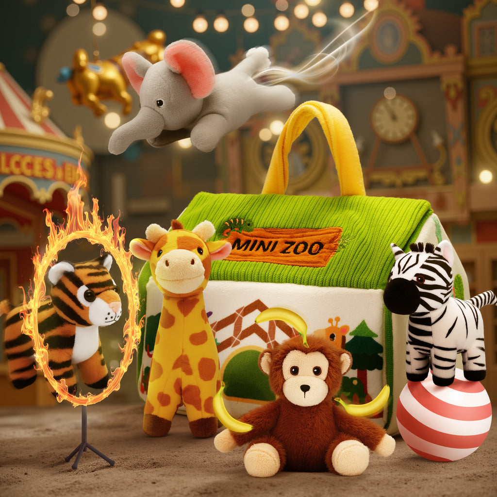 Personalized Portable Fun Plush Zoo House Set