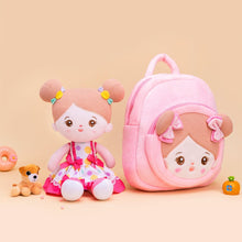 Load image into Gallery viewer, OUOZZZ Personalized Plush Rag Baby Girl Doll + Backpack Bundle -2 Skin Tones Abby - Red / With Backpack