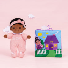 Load image into Gallery viewer, OUOZZZ Personalized Deep Skin Tone Pink Mini Plush Baby Doll Mini doll