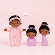 Load image into Gallery viewer, OUOZZZ Personalized Deep Skin Tone Pink Mini Plush Baby Doll Mini doll