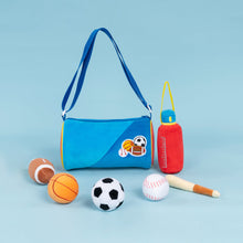 Load image into Gallery viewer, Personalized Baby&#39;s First Sports Bag Plush Playset Sound Toy Gift Set