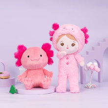 Load image into Gallery viewer, OUOZZZ Personalized Plush Doll Gift Set For Kids 🌸Newt Girl Doll + Animal Doll