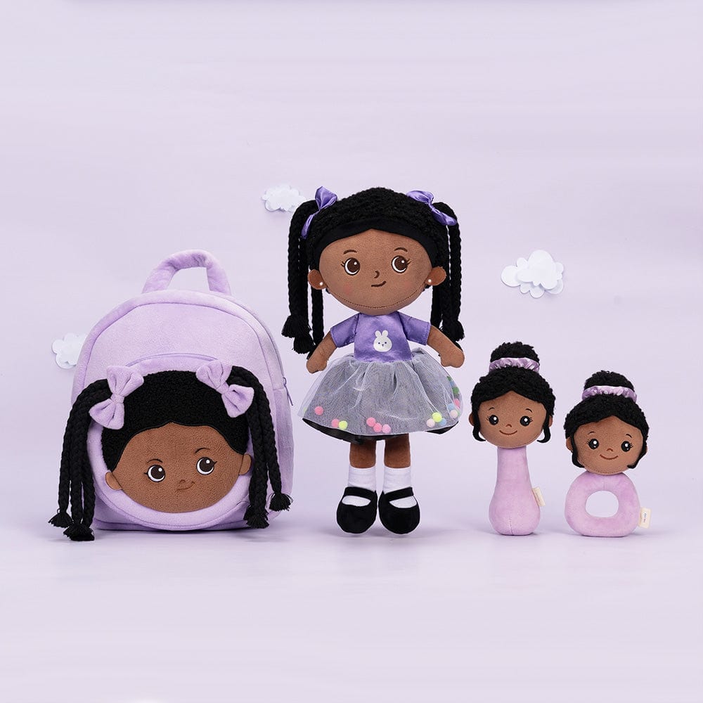 OUOZZZ Personalized Purple Deep Skin Tone Plush Ash Doll