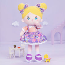 Load image into Gallery viewer, OUOZZZ Personalized Blue Eyes Plush Baby Doll Blond Girl Doll