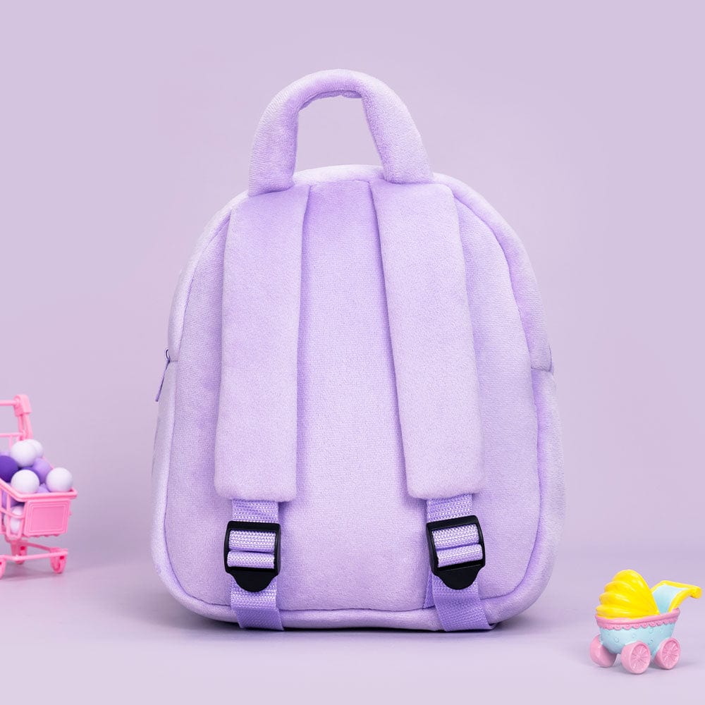 OUOZZZ Personalized Deep Skin Tone Plush Purple Ash Backpack Only Backpack