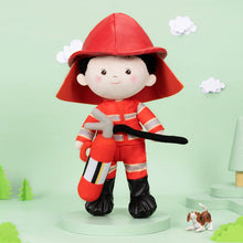 Load image into Gallery viewer, OUOZZZ Personalized Firemen Plush Baby Boy Doll Firemen