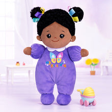 Load image into Gallery viewer, Personalized Purple Deep Skin Tone Mini Plush Baby Doll