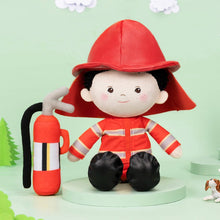 Load image into Gallery viewer, OUOZZZ Personalized Firemen Plush Baby Boy Doll Firemen