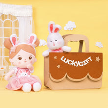 Load image into Gallery viewer, OUOZZZ Personalized Bunny Plush Baby Girl Doll &amp; Felt Gift Bag Set