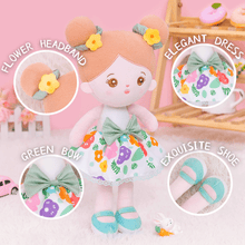 Load image into Gallery viewer, OUOZZZ Personalized Green Floral Sweet Girl Plush Rag Baby Doll Only Doll