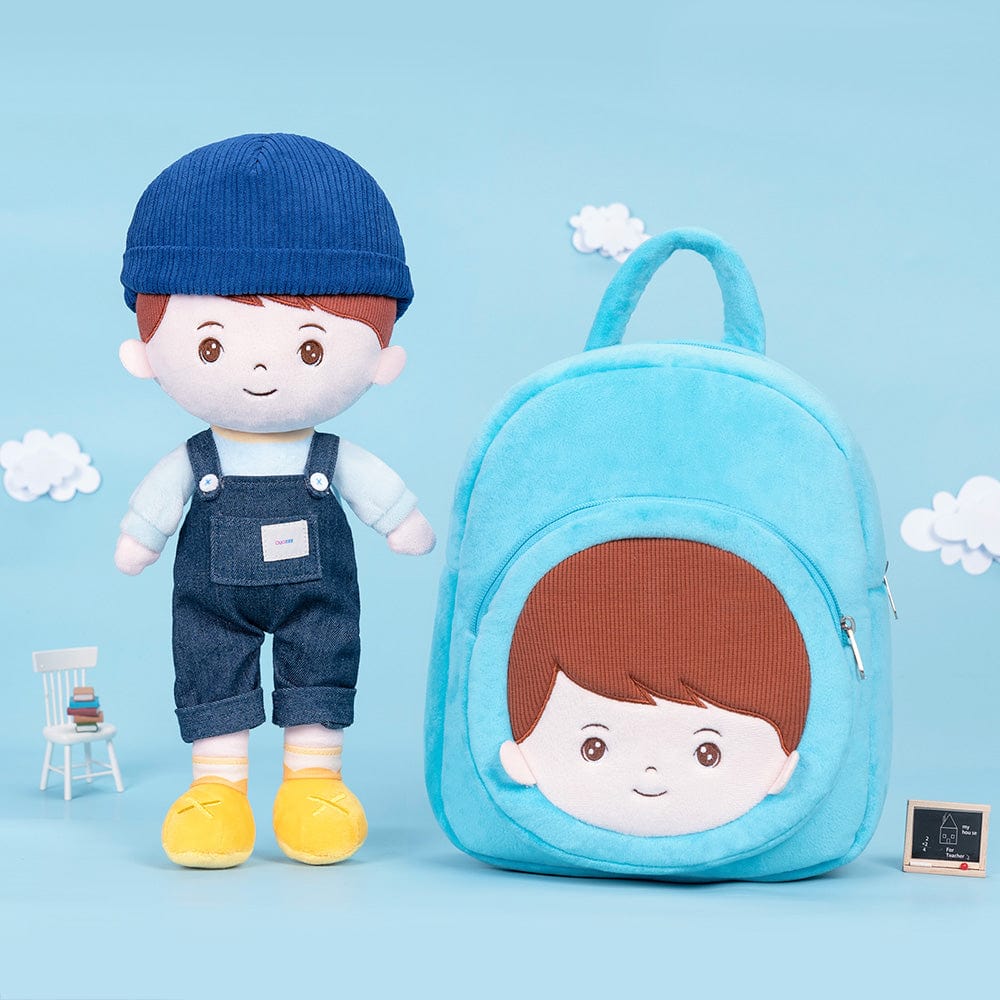 OUOZZZ Personalized Baby Doll + Backpack Combo Gift Set Brown Hair Boy Doll / Doll + Backpack (⭐Save $5)