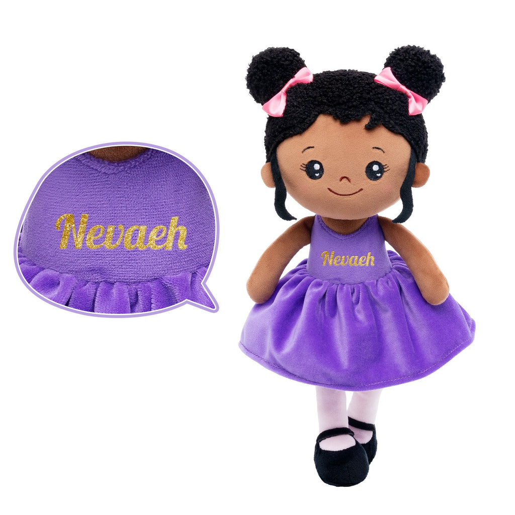 Personalized Deep Skin Tone Tap Dancer Plush Girl Doll