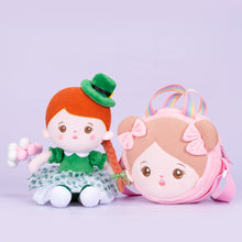 Load image into Gallery viewer, Personalizedoll Personalized Plush Doll + Shoulder Bag Combo Green🍀 / With Shoulder Bag
