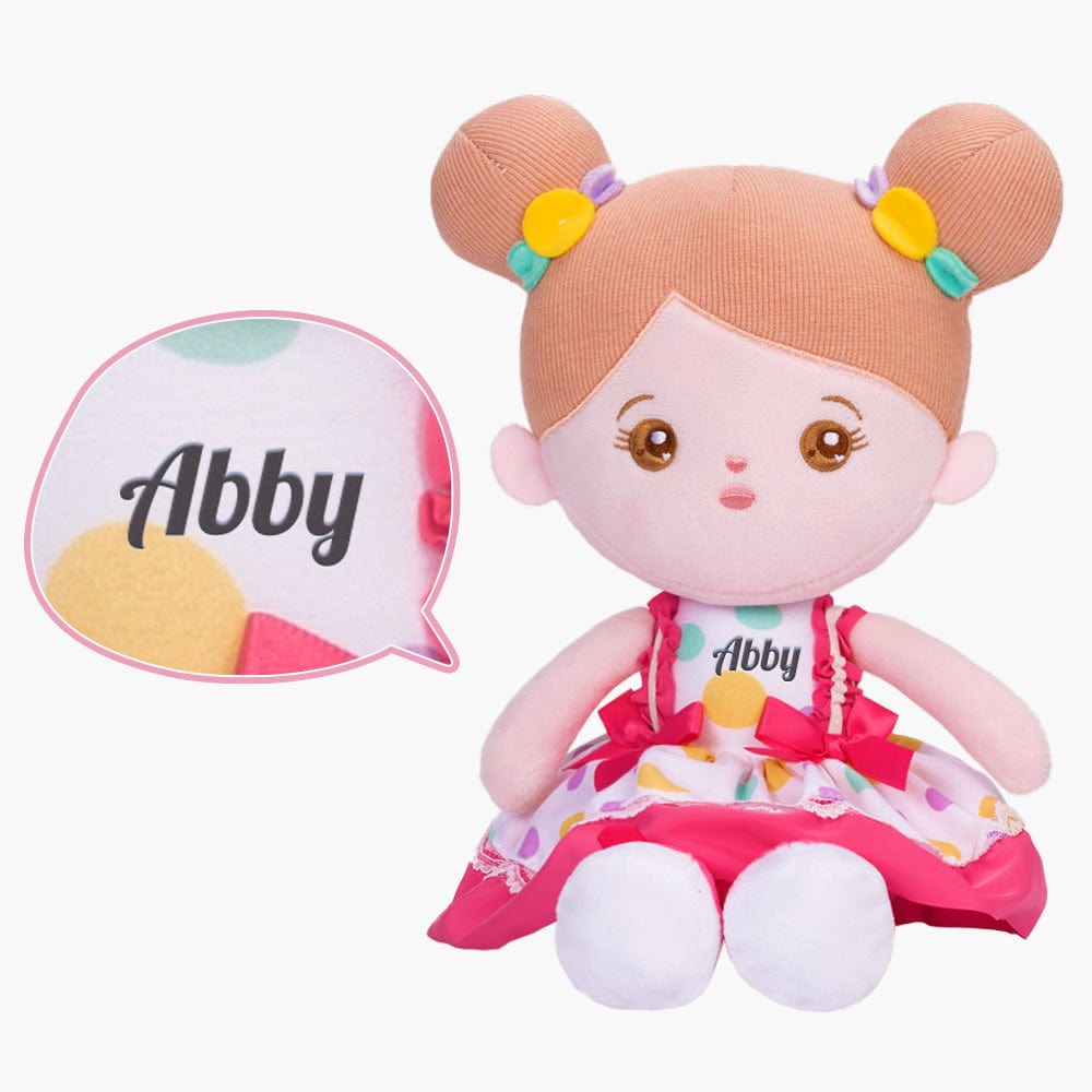 OUOZZZ Personalized Plush Doll Gift Set For Kids Pink & White Doll🍨
