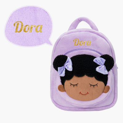 OUOZZZ Personalized Deep Skin Tone Pink Dora Backpack Purple Backpack