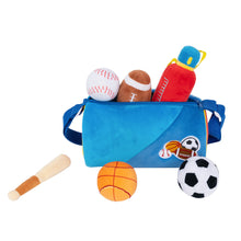 Load image into Gallery viewer, Personalized Baby&#39;s First Sports Bag Plush Sensory Toy Set