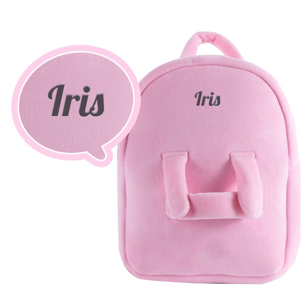 OUOZZZ Personalized Pink Plush Backpack Pink Bag