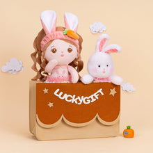 Load image into Gallery viewer, OUOZZZ Personalized Bunny Plush Baby Girl Doll &amp; Felt Gift Bag Set