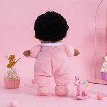 Load image into Gallery viewer, OUOZZZ Personalized Deep Skin Tone Pink Mini Plush Baby Doll Mini doll