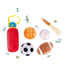 Load image into Gallery viewer, Personalized Baby&#39;s First Sports Bag Plush Sensory Toy Set