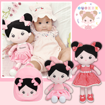 OUOZZZ Personalized Black Hair Boy & Girl Doll
