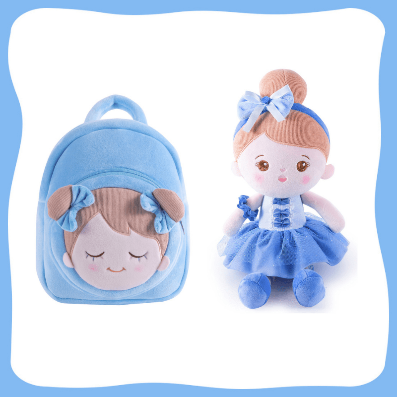 OUOZZZ Personalized Plush Doll and Optional Backpack A- Ballerina💙 / Gift Set With Backpack