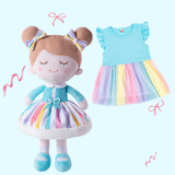 Personalized Iris Rainbow Doll with Blue Baby Rainbow Dress